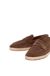 Doucal`s Nubuck loafers for men brown - weaving on the sole. 100% nubuck. Country of manufacture: Italy. Care: specialized cleaning - photo 5