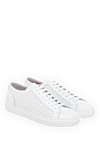 Doucal`s Snickers made of genuine leather for men white - perforation. 100% genuine leather. Closure: laces. Country of manufacture: Italy. Care: specialized cleaning - photo 3