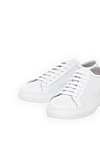 Doucal`s Snickers made of genuine leather for men white - perforation. 100% genuine leather. Closure: laces. Country of manufacture: Italy. Care: specialized cleaning - photo 5