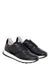 Doucal`s Sneakers made of genuine leather black for men - contrast sole. 100% genuine leather. Closure: laces. Country of manufacture: Italy. Care: specialized cleaning - photo 3