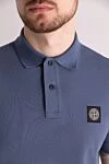 Stone Island Поло из хлопка мужское голубое голубое - 100% хлопок. пуговицы. Страна производитель: Италия. Уход: специализированная чистка - фото 5