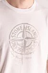 Stone Island Футболка з бавовни чоловіча біла - логотип бренду. 100% бавовна. Країна виробник: Італія. Догляд: спеціалізоване чищення - фото 5