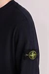 Stone Island Кофта спортивна з бавовни синя чоловіча - Декор: логотип бренду. Склад: 100% бавовна. Країна виробник: Італія. Догляд: спеціалізоване чищення - фото 5