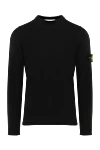 Stone Island Long sleeve cotton jumper for men black - brand logo on the sleeve. 100% cotton. Country of manufacture: Italy. Care: specialized cleaning - photo 1