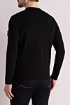 Long sleeve cotton jumper for men black Stone Island - brand logo on the sleeve. 100% cotton. Country of manufacture: Italy. Care: specialized cleaning - photo 4