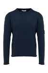 Stone Island Long sleeve cotton jumper for men blue - brand logo on the sleeve. 100% cotton. Country of manufacture: Italy. Care: specialized cleaning - photo 1