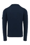 Long sleeve cotton jumper for men blue Stone Island - brand logo on the sleeve. 100% cotton. Country of manufacture: Italy. Care: specialized cleaning - photo 6