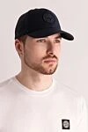Кепка из хлопка мужская черная Stone Island - логотип бренда. 100% хлопок. Страна производитель: Италия. Уход: специализированная чистка - фото 2