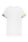 Rocco Ragni T-shirt for women white - brand logo, sleeve edging. 100% cotton. Country of manufacture: Italy. Care: specialized cleaning - photo 1