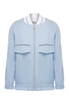 Rocco Ragni Women's cotton jacket blue - contrast collar. 100% polyester. Closure: zipper. two chest pockets. Country of manufacture: Italy. Care: specialized cleaning - photo 1