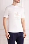 Brunello Cucinelli Футболка из хлопка мужская белая белая - логотип бренда. 100% хлопок. Страна производитель: Италия. Уход: специализированная чистка - фото 3