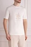 Brunello Cucinelli Футболка из хлопка мужская белая белая - логотип бренда. 100% хлопок. Страна производитель: Италия. Уход: специализированная чистка - фото 3