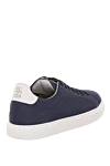 Blue nubuck sneakers for men Brunello Cucinelli - contrast heel. 100% nubuck. Closure: laces. Country of manufacture: Italy. Care: specialized cleaning - photo 4