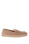 Brunello Cucinelli Beige suede loafers for men - woven sole. 100% suede. Country of manufacture: Italy. Care: specialized cleaning - photo 1