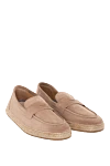 Brunello Cucinelli Beige suede loafers for men - woven sole. 100% suede. Country of manufacture: Italy. Care: specialized cleaning - photo 3