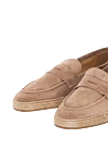 Brunello Cucinelli Beige suede loafers for men - woven sole. 100% suede. Country of manufacture: Italy. Care: specialized cleaning - photo 5