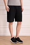 Brunello Cucinelli Shorts made of cotton and polyamide for men black - Closure: drawstring, zipper. 93% cotton, 7% polyamide. two front pockets, two back pockets. Country of manufacture: Italy. Care: specialized cleaning - photo 3