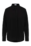 Brunello Cucinelli Women's shirt black - 72% cotton, 23% polyamide, 5% elastane. Closure: buttons. Country of manufacture: Italy. Care: specialized cleaning - photo 1