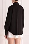 Women's shirt black Brunello Cucinelli - 72% cotton, 23% polyamide, 5% elastane. Closure: buttons. Country of manufacture: Italy. Care: specialized cleaning - photo 4