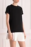 Brunello Cucinelli T-shirt made of cotton and elastane for women black - 93% cotton, 7% elastane. Country of manufacture: Italy. Care: specialized cleaning - photo 3