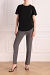 T-shirt for women black Brunello Cucinelli - 100% cotton. chest pocket. Country of manufacture: Italy. Care: specialized cleaning - photo 2