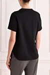 T-shirt for women black Brunello Cucinelli - 100% cotton. chest pocket. Country of manufacture: Italy. Care: specialized cleaning - photo 4