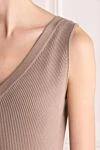 Brunello Cucinelli Платье из хлопка женское коричневое коричневое - узор полоска. 100% хлопок. Страна производитель: Италия. Уход: специализированная чистка - фото 5