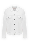 Brunello Cucinelli Denim jacket made of cotton and elastane for women white - 98% cotton, 2% elastane. Closure: buttons. two chest pockets. Country of manufacture: Italy. Care: specialized cleaning - photo 1