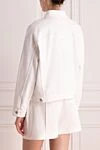 Denim jacket made of cotton and elastane for women white Brunello Cucinelli - 98% cotton, 2% elastane. Closure: buttons. two chest pockets. Country of manufacture: Italy. Care: specialized cleaning - photo 4
