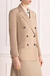 Brunello Cucinelli Beige cotton jacket for women - 100% cotton. Closure: buttons. two side pockets, one chest pocket. Country of manufacture: Italy. Care: specialized cleaning - photo 3