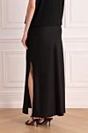 Maxi skirt made of viscose and linen for women black Brunello Cucinelli - floral pattern. 73% viscose? 27% linen. two back pockets. Country of manufacture: Italy. Care: specialized cleaning - photo 4