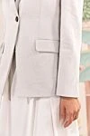 Brunello Cucinelli Жакет из хлопка и льна женский белый - Cостав: 80% хлопок, 20% лен. пуговица. два боковых кармана, один нагрудный карман. Страна производитель: Италия. Уход: специализированная чистка - фото 9