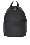 Serapian Men's black backpack made of genuine leather - brand logo, textured leather. Closure: zipper on top and side. 100% genuine leather. front pocket. Country of manufacture: Italy. Care: specialized cleaning - photo 1