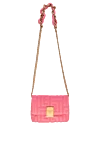 Balmain Women's leather bag pink - sign Balmain Paris 1945. 100% lamb leather. Closure: flap with magnetic clasp. Handle: leather bound chain handle. Size: 19 x 11.5 x 6.5 cm. Country of manufacture: Italy. Care: specialized cleaning - photo 1