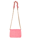 Women's leather bag pink Balmain - sign Balmain Paris 1945. 100% lamb leather. Closure: flap with magnetic clasp. Handle: leather bound chain handle. Size: 19 x 11.5 x 6.5 cm. Country of manufacture: Italy. Care: specialized cleaning - photo 4