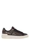 Balmain Women's brown polyurethane and cotton snickers - brand logo. 84% polyurethane, 16% cotton. Closure: laces. Country of manufacture: Italy. Care: specialized cleaning - photo 1