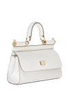 Dolce & Gabbana Women's white genuine leather bag - Branded plate with two types of galvanic coating. 100% calfskin. Handle: Top handle and removable, adjustable shoulder strap in Dauphine calfskin. Internal zip pocket with logo and smartphone pocket. Closure: Front flap with double hidden magnet clasp. Country of manufacture: Italy. Care: specialized cleaning - photo 3