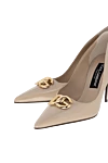 Dolce & Gabbana Shoes made of genuine leather for women beige - decorative brooch. 100% genuine leather. Country of manufacture: Italy. Care: specialized cleaning - photo 5