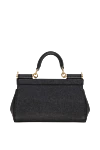 Women's black genuine leather bag Dolce & Gabbana - branded plate with two types of galvanic coating. 100% calfskin. Handle: Top handle and removable, adjustable calfskin shoulder strap. Closure: Front flap with double hidden magnet clasp. Country of manufacture: Italy. Care: specialized cleaning - photo 4