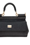 Dolce & Gabbana Women's black genuine leather bag - branded plate with two types of galvanic coating. 100% calfskin. Handle: Top handle and removable, adjustable calfskin shoulder strap. Closure: Front flap with double hidden magnet clasp. Country of manufacture: Italy. Care: specialized cleaning - photo 5