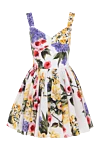 Dolce & Gabbana Women's dress white - floral pattern. 70% cotton, 25% polyamide, 5% elastane. Closure: zipper. Country of manufacture: Italy. Care: specialized cleaning - photo 1