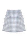 Women's skirt made of cotton and polyamide blue Balmain - check pattern. 90% cotton 10% polyamide. four front pockets, two back pockets. Country of manufacture: Italy. Care: specialized cleaning - photo 6