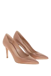 Gianvito Rossi Shoes made of genuine leather for women beige - decorative brooch. 100% genuine leather. Country of manufacture: Italy. Care: specialized cleaning - photo 3