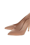 Gianvito Rossi Shoes made of genuine leather for women beige - decorative brooch. 100% genuine leather. Country of manufacture: Italy. Care: specialized cleaning - photo 5