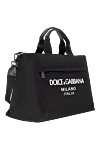 Dolce & Gabbana Men's travel bag black - brand logo. Closure: Two-way top zipper with signature pullers. 20% genuine leather, 72% polyamide, 8% acrylic. Handles: textile handles with calfskin trim. Front flat zip pocket with signature puller. Dimensions: 33 ? 50 ? 20 cm. Country of manufacture: Italy. Care: specialized cleaning - photo 3