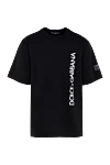 Dolce & Gabbana Men's black cotton T-shirt with logo - brand logo. 100% cotton. Country of manufacture: Italy. Care: specialized cleaning - photo 1