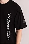 Dolce & Gabbana Men's black cotton T-shirt with logo - brand logo. 100% cotton. Country of manufacture: Italy. Care: specialized cleaning - photo 5