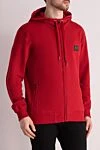 Dolce & Gabbana Cotton hoodie for men red - brand logo. hood. 100% cotton. zipper, drawstring. two front pockets. Country of manufacture: Italy. Care: specialized cleaning - photo 3