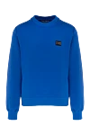 Dolce & Gabbana Cotton sweatshirt for men blue - brand logo. 100% cotton. Country of manufacture: Italy. Care: specialized cleaning - photo 1