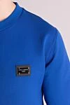 Dolce & Gabbana Cotton sweatshirt for men blue - brand logo. 100% cotton. Country of manufacture: Italy. Care: specialized cleaning - photo 5